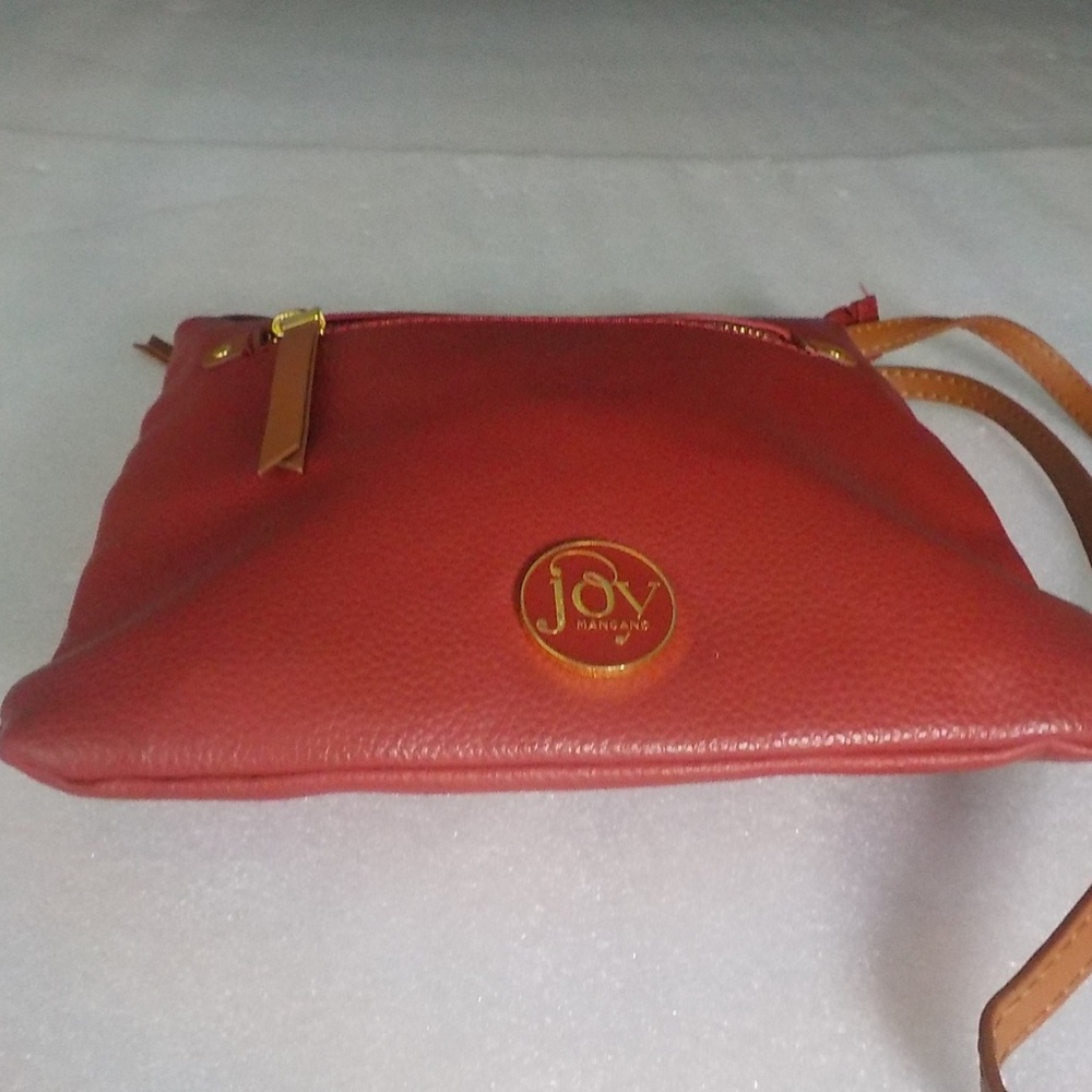 NEW Joy Mangano Red CrossBody Leather Bag NWOT - Picture 4 of 7